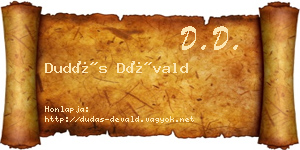 Dudás Dévald névjegykártya